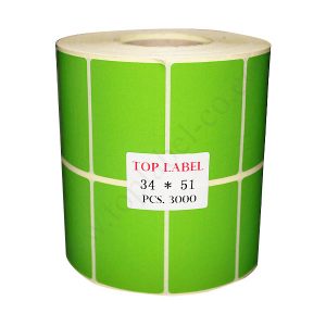 لیبل کاغذی رنگی 51*34 سبز